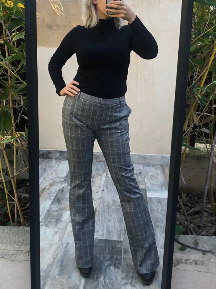 Pantalon flare prince de galles Lauren Vidal XL - photo numéro 2