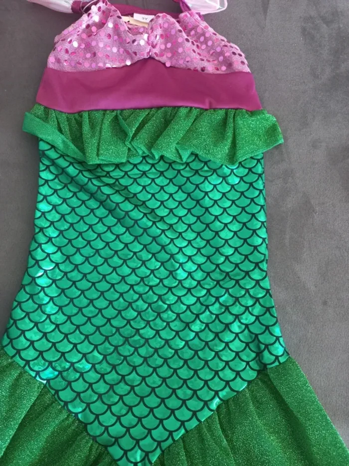 Robe déguisement ariel petite sirène 3 ans - photo numéro 3