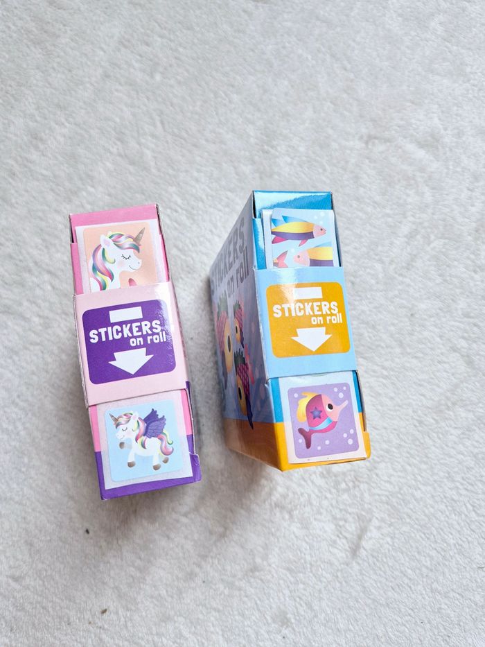 Lot de rouleaux stickers licorne et poisson - photo numéro 2