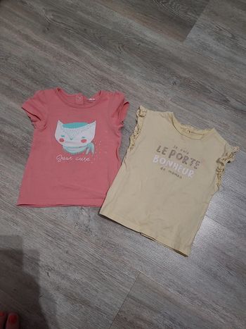 Tee shirt jaune et orange corail