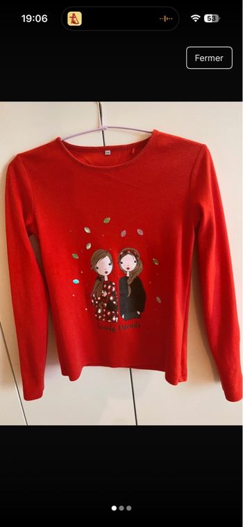 T shirt manche longue rouge 