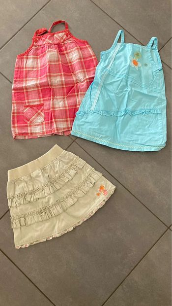 Lot robe jupe ensemble vêtement bébé fille 18 mois