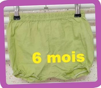 Short vert  anis  Kimbaloo  Taille  6  mois