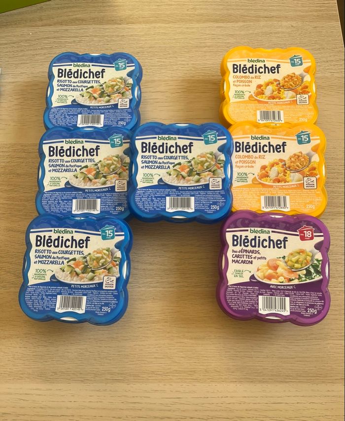 Lot de 7 petits plats Blédichef
