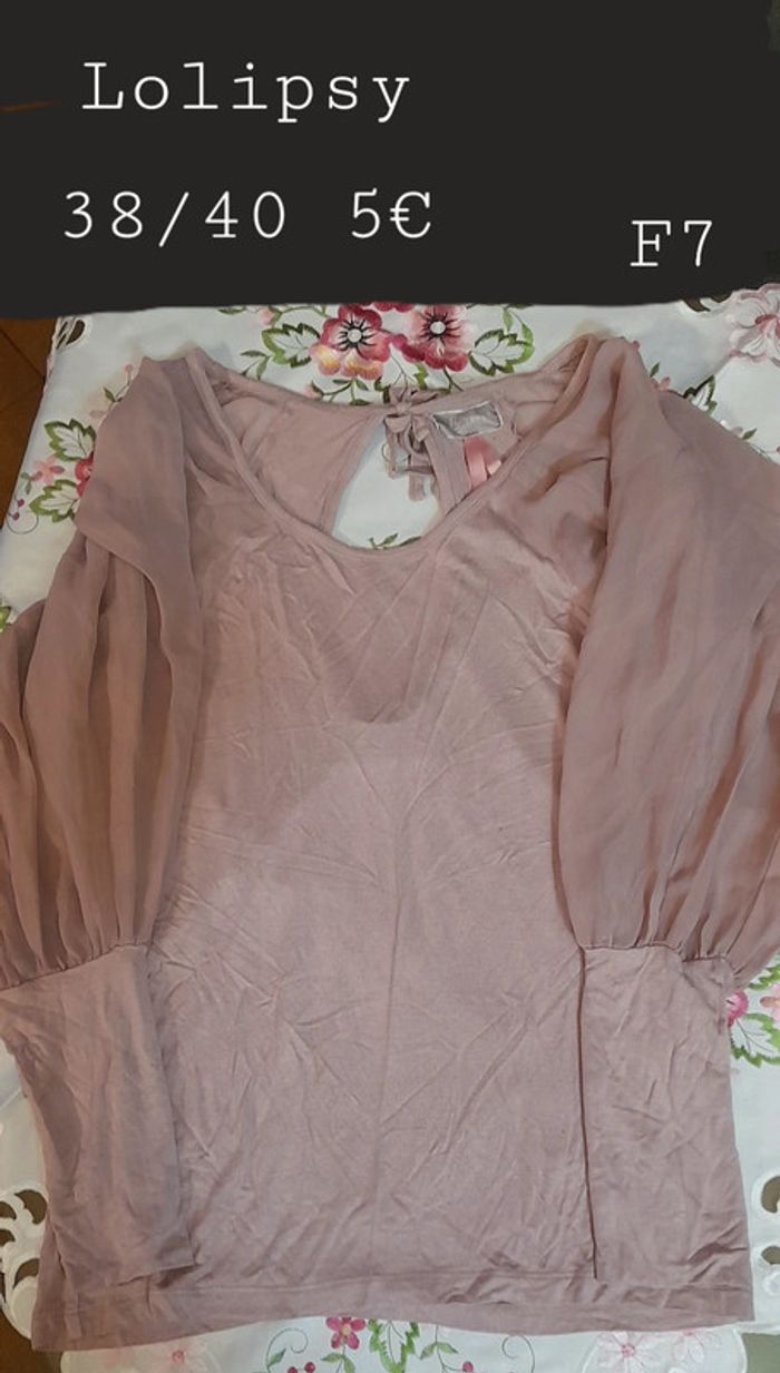 Tee-shirt avec manche en voile taille 38/40