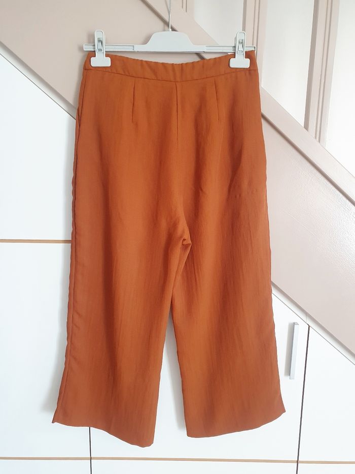 Pantalon large raccourci marron Kiabi T. S - photo numéro 7