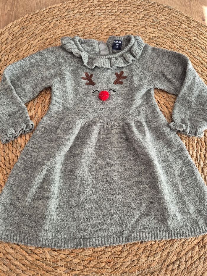 Magnifique robe chaude  "petit renne de Noël" 18 mois Kiabi - photo numéro 2
