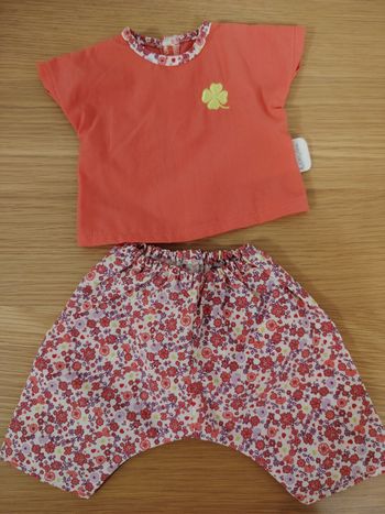 Ensemble pantalon+ chemisier  corolle poupon 36 cm
