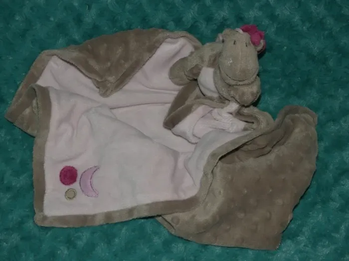 Doudou dragon Victoria beige rose couverture Noukie's 🐲tbe