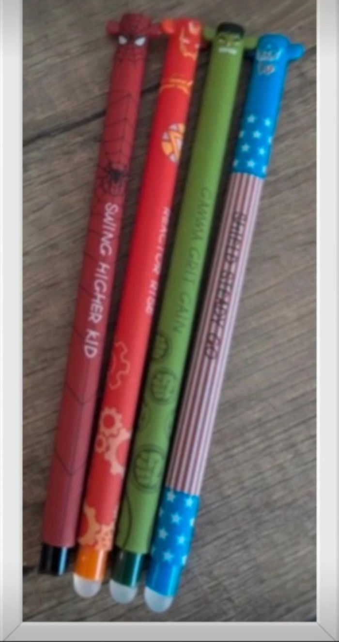 Lot stylos gels effaçables avengers marvel - photo numéro 2