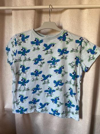 T-shirt bleu imprimé perroquets 10 ans Du pareil au même