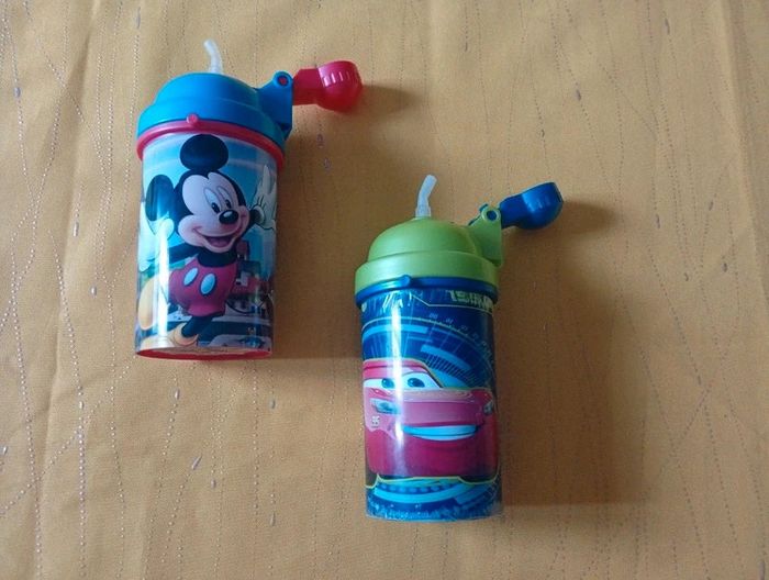 Lot de 2 gourdes Disney Mickey & Cars pour petit garçon