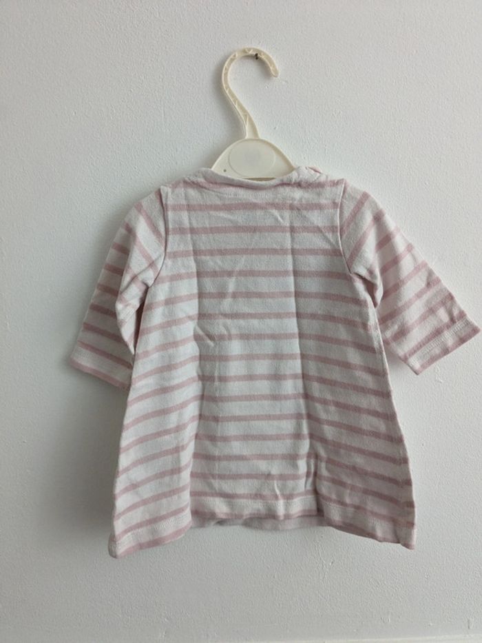 Robe 6 mois rayée blanche et rose - photo numéro 3