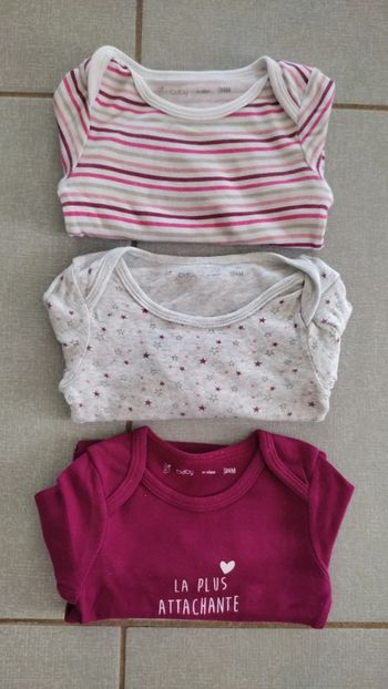 Lot de 3 bodys ML Gémo T.24 M