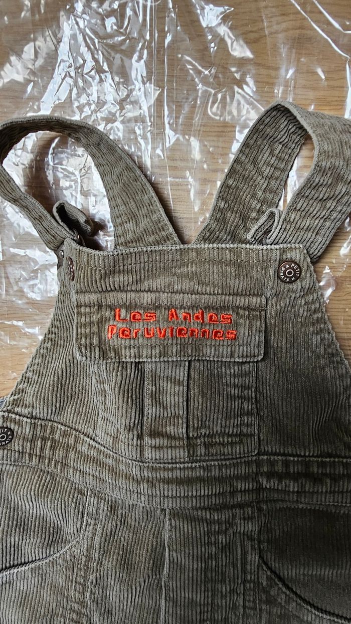 Salopette en velours kaki Petit Pirate 18 mois - photo numéro 2