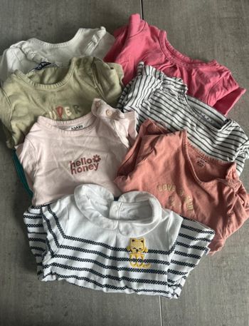 Jolie lot de 7 haut manche longue fille 6mois