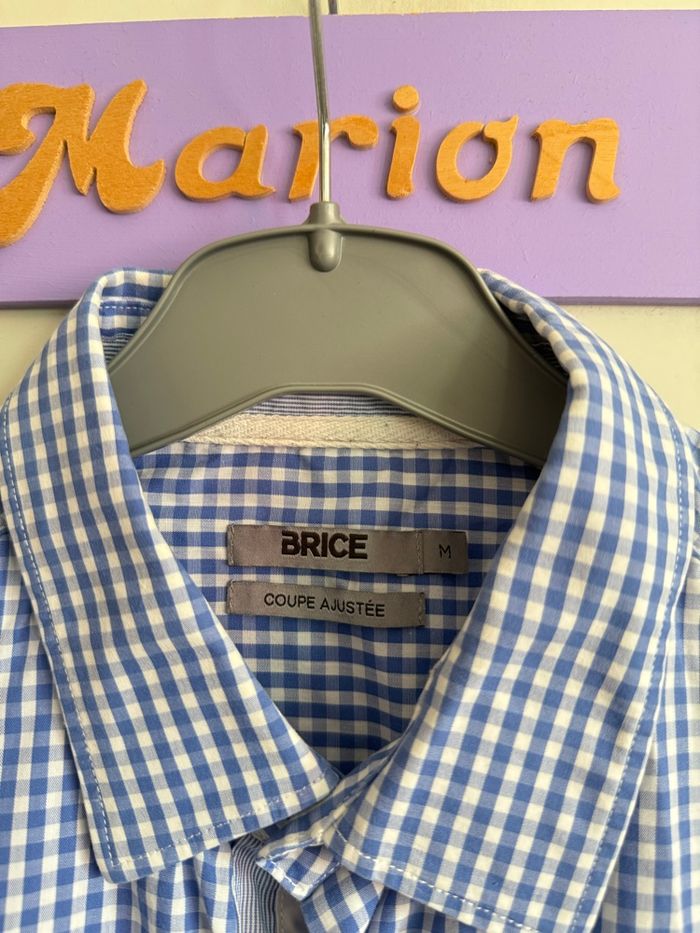 Chemise bleu et blanche à carreaux, taille M, marque Brice - photo numéro 2