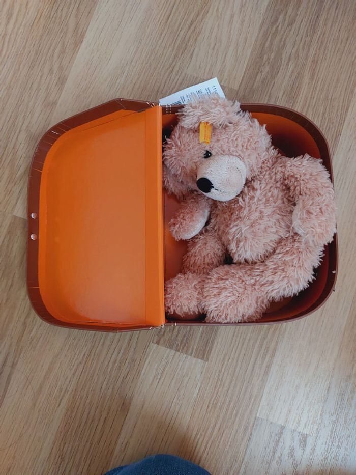 Peluche Ours Teddy Fynn et sa valise - marque Steiff - NEUF - photo numéro 2