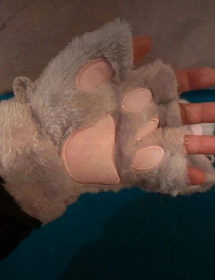 Gants mitaines pattes de chat chien ours