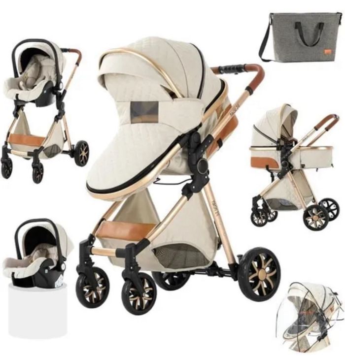 Poussette complète naissance à 4 ans beige