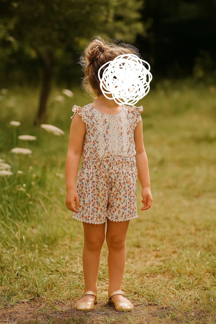 🌸 Combishort fleurie neuve – Parfaite pour la rentrée des classes