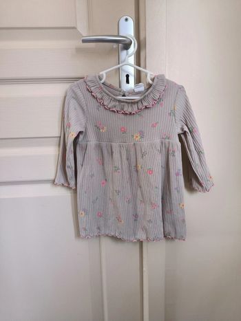 Robe côtelé h&m 74 cm 6/9 mois fleurie