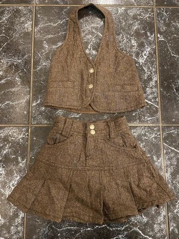 Ensemble jupe et gilet de costume en laine