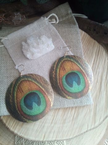 Boucles d'oreilles bohèmes paon