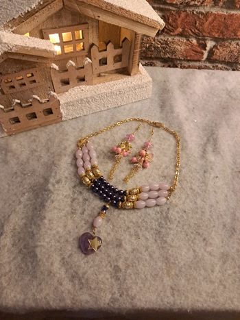 Collier chic avec boucles d'oreilles pendante bohème