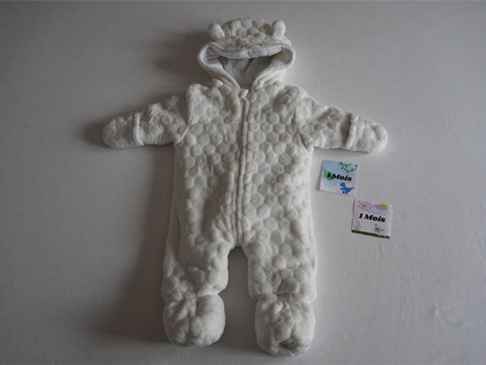 Combi pilote en velours blanche écru Kiabi Taille : 1 mois 52/55 cm 4kg