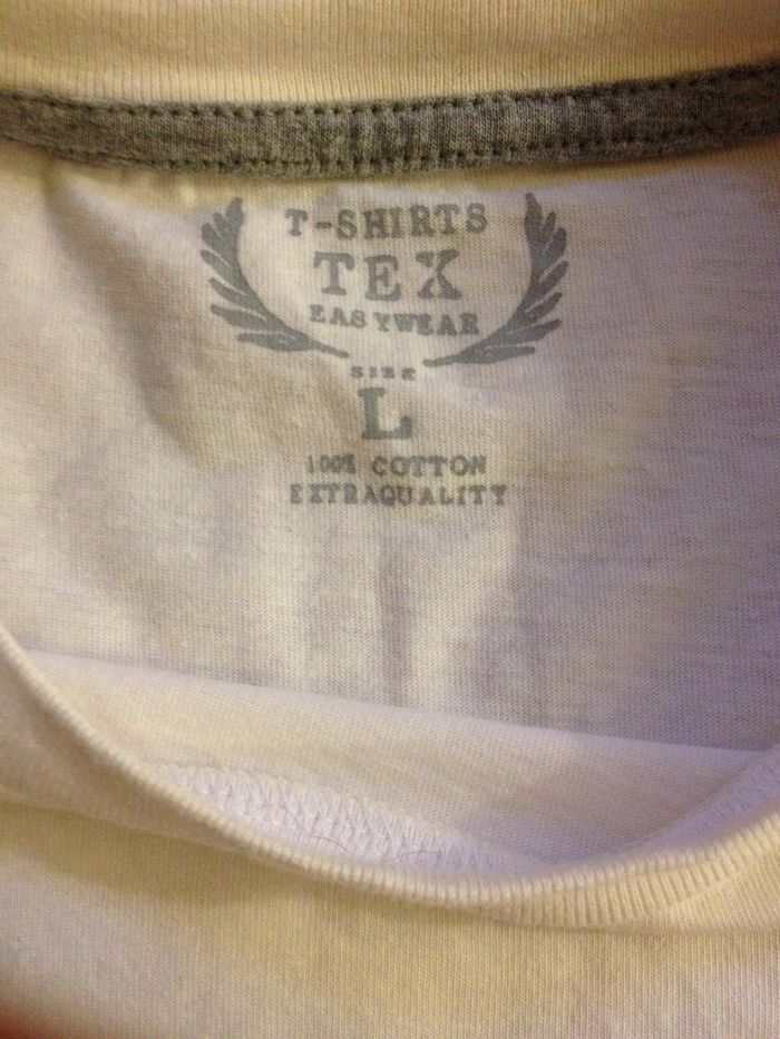 T shirt léger blanc ◦ col rond ◦ manches courtes ◦ look masculin ◦ taille 40 ◦ tex - photo numéro 9
