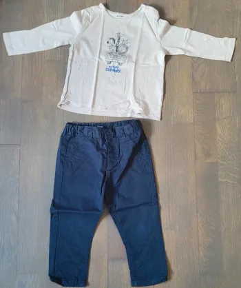 Ensemble t-shirt à manches longues + pantalon fin