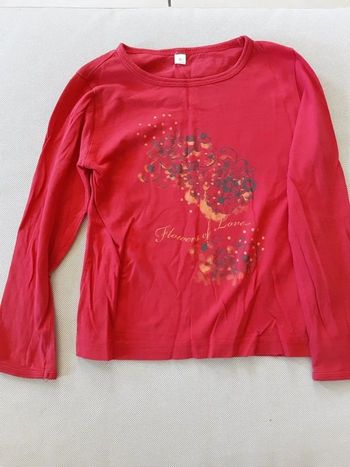 T shirt manches longues rouge