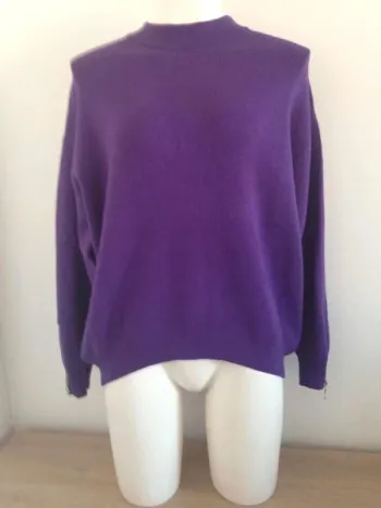 Pull ras du cou manches longues zippe oversize XS 34 Primark