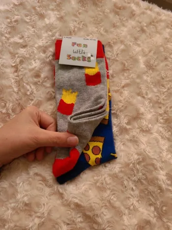 2 paires de chaussettes original Frites et Pizzas Neuve