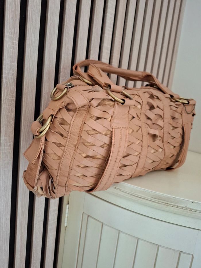 Sac cuir tressé marron - photo numéro 3