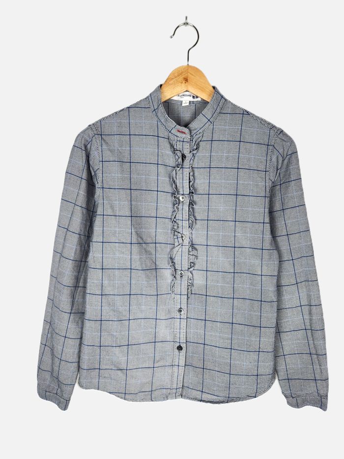 Chemise Ines de la Fressange x Uniqlo Carreaux Gris & Bleu - Taille S