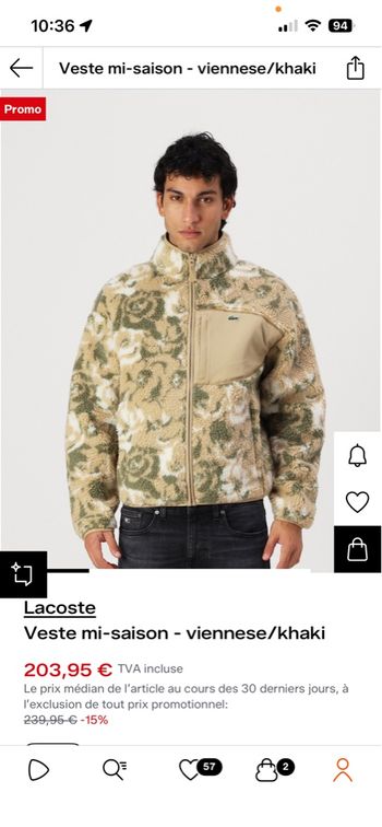 Manteau Lacoste homme 