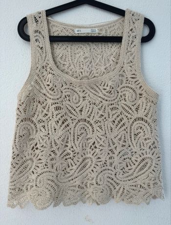 Top crochet beige