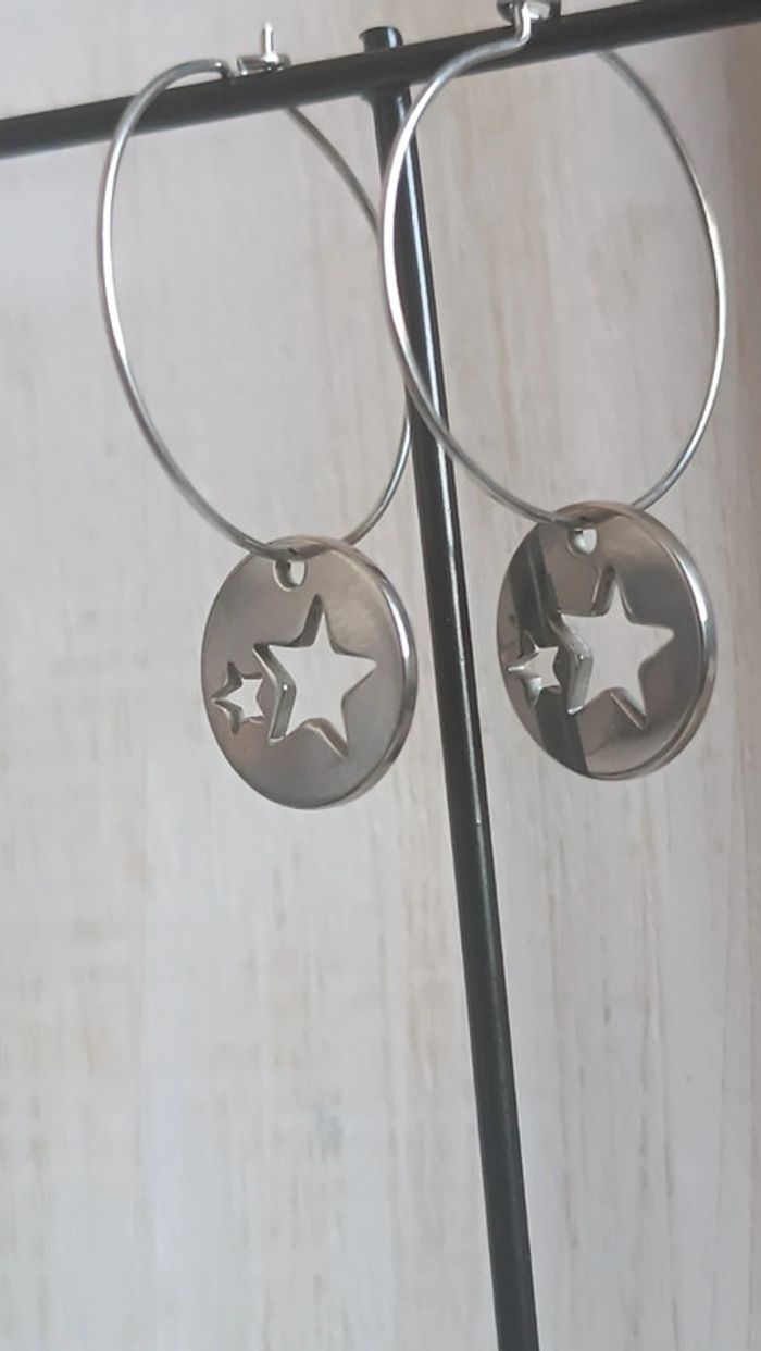 Créoles en acier inoxydable - photo numéro 2