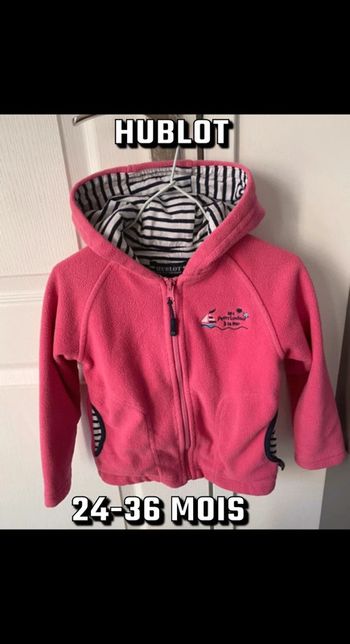 Polaire rose hublot 24/36 mois