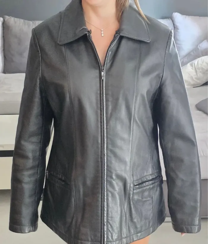 Veste en cuir véritable