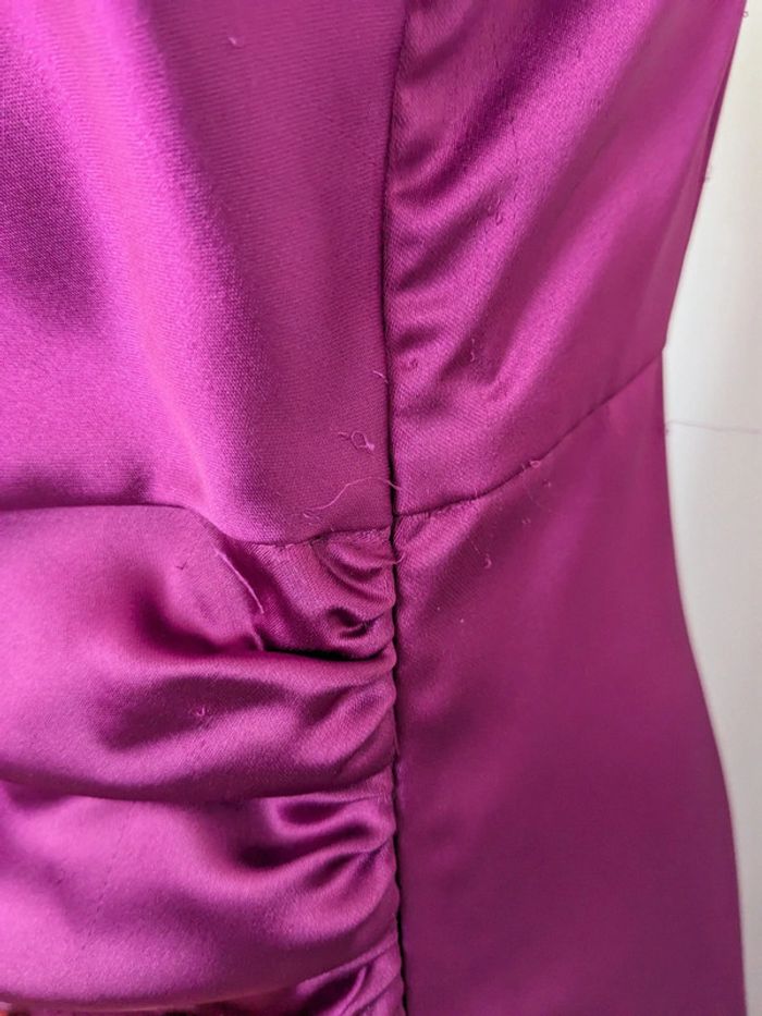 Robe satiné violet asymétrique T40 : Zara - photo numéro 11