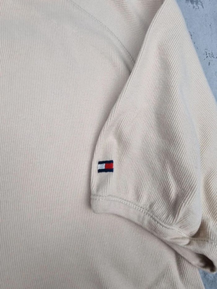 Pull col V manches courtes Tommy Hilfiger beige – Taille XL Homme - photo numéro 5
