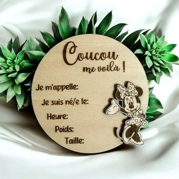 Rond en bois naissance Minnie