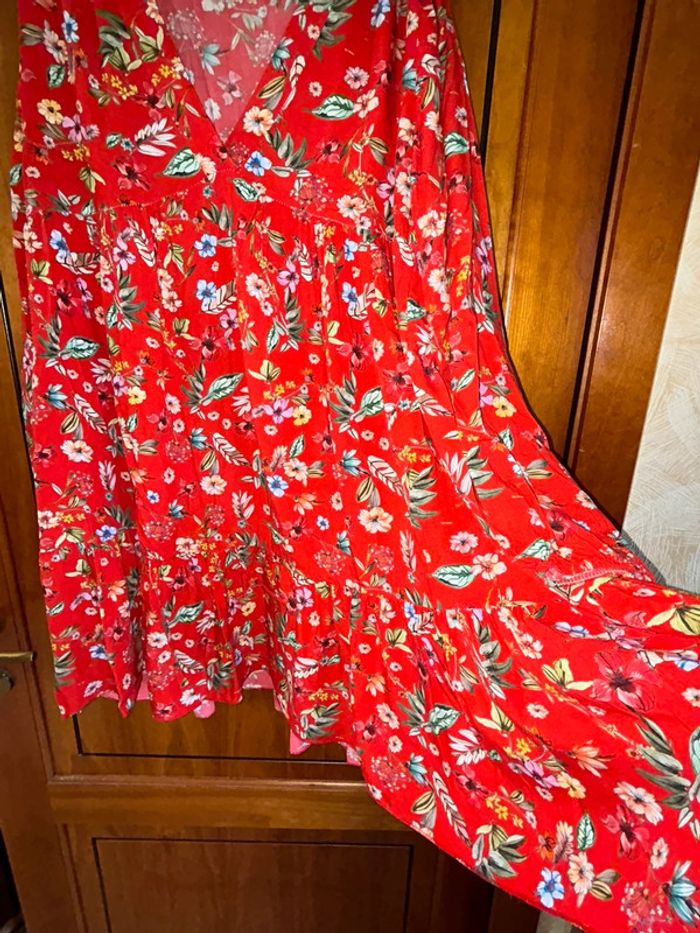 Robe rouge fleurie 40-42 April Vintage - photo numéro 3