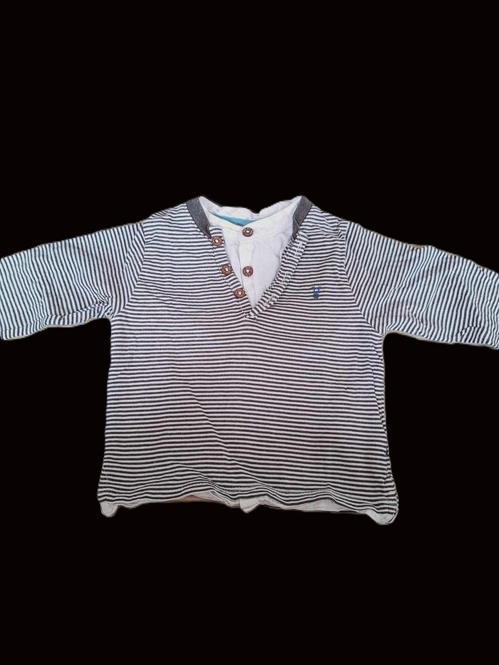 T-shirt manches longues Okaidi/Obaibi 12 mois