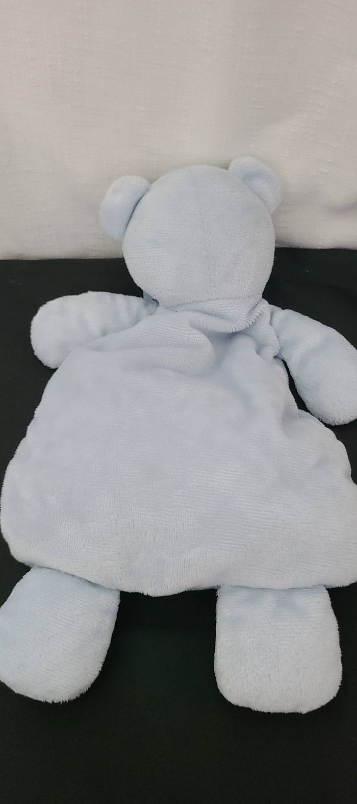 Doudou Ours bleu blanc avec nœud ESPA INTERCOMMERCE - photo numéro 4