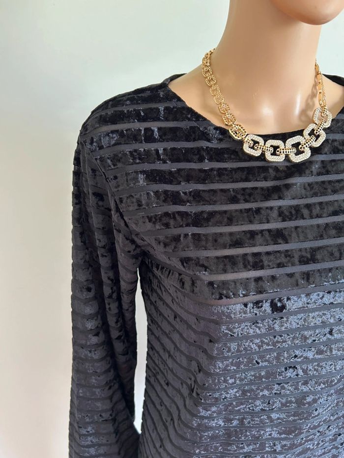 Haut noir en velours à manches longues 123 taille S jamais porté - photo numéro 5