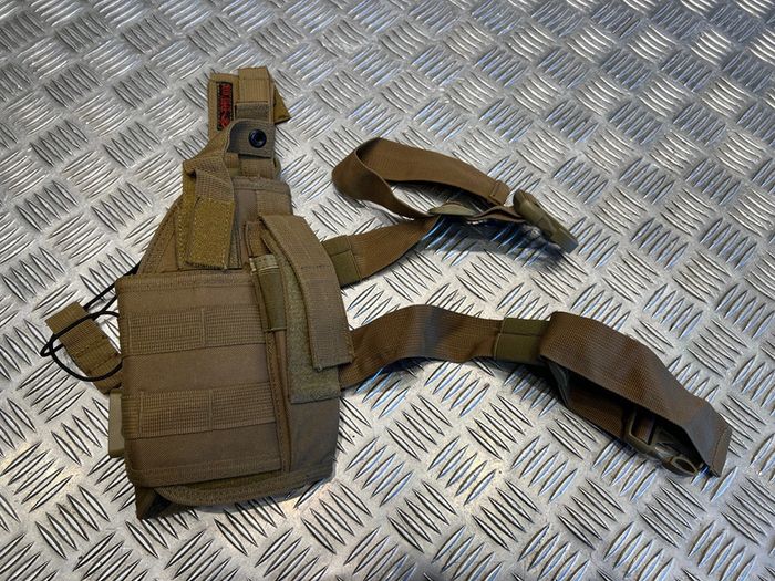 sac holster de cuisse kaki reglable tactical dmoniac neuf